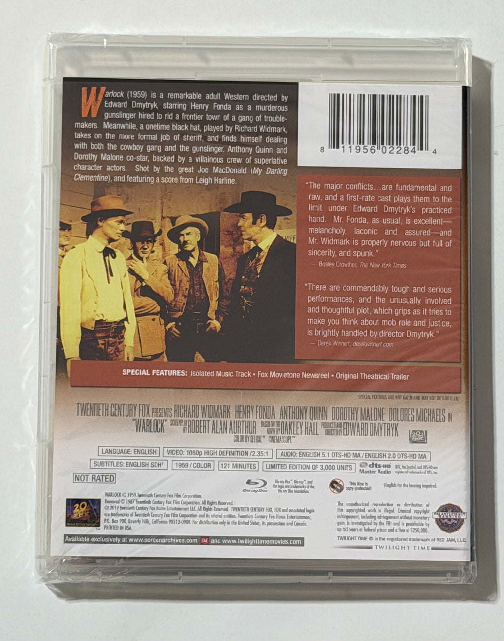 WARLOCK (1969) Blu-Ray TWILIGHT TIME: RICHARD WIDMARK, HENRY FONDA: BRAND NEW